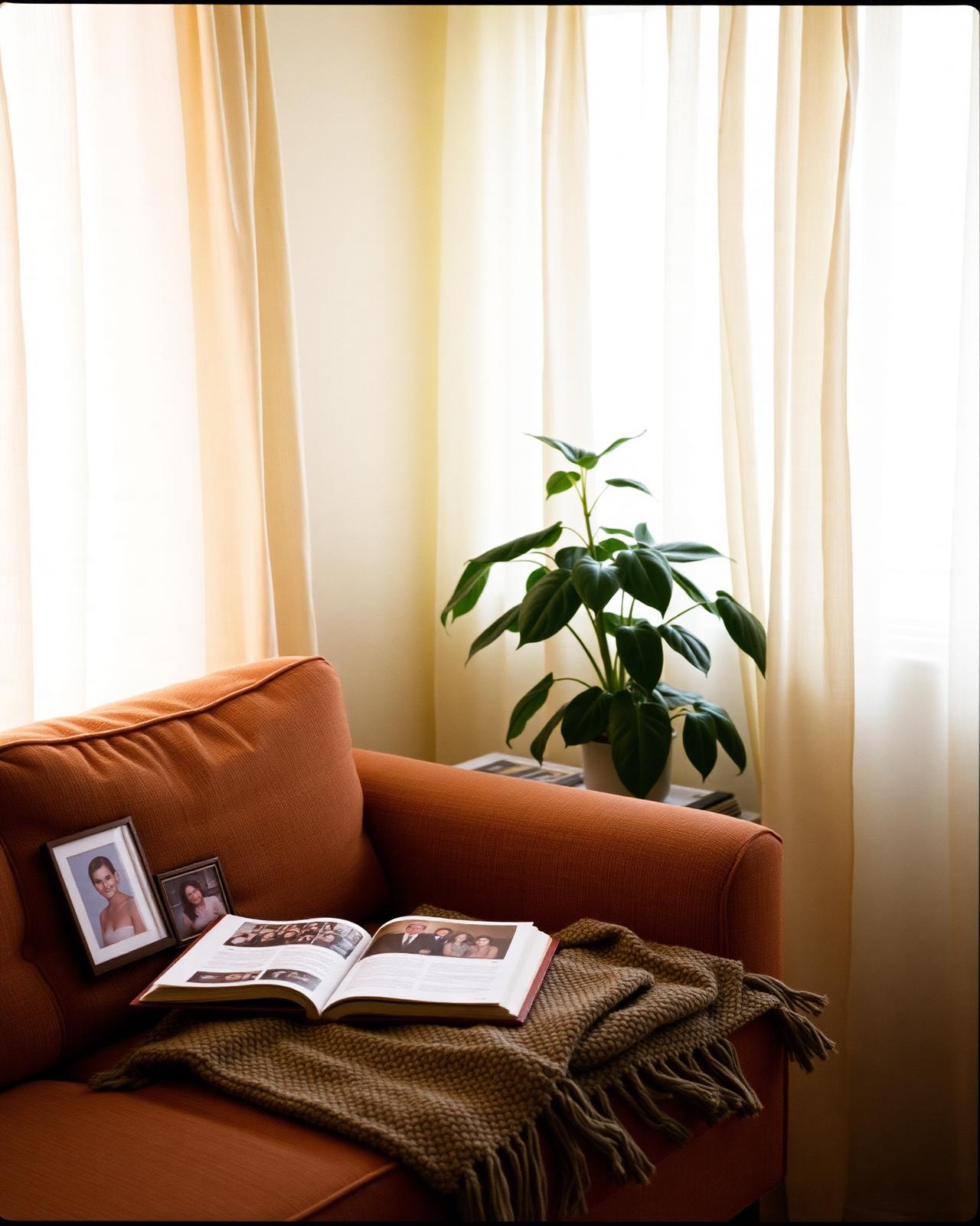Warm, lived-in family living room with natural light